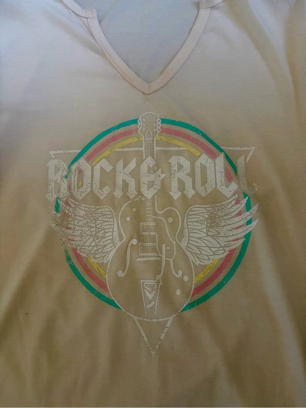 White Rock & Roll Graphic V‑Neck Tee